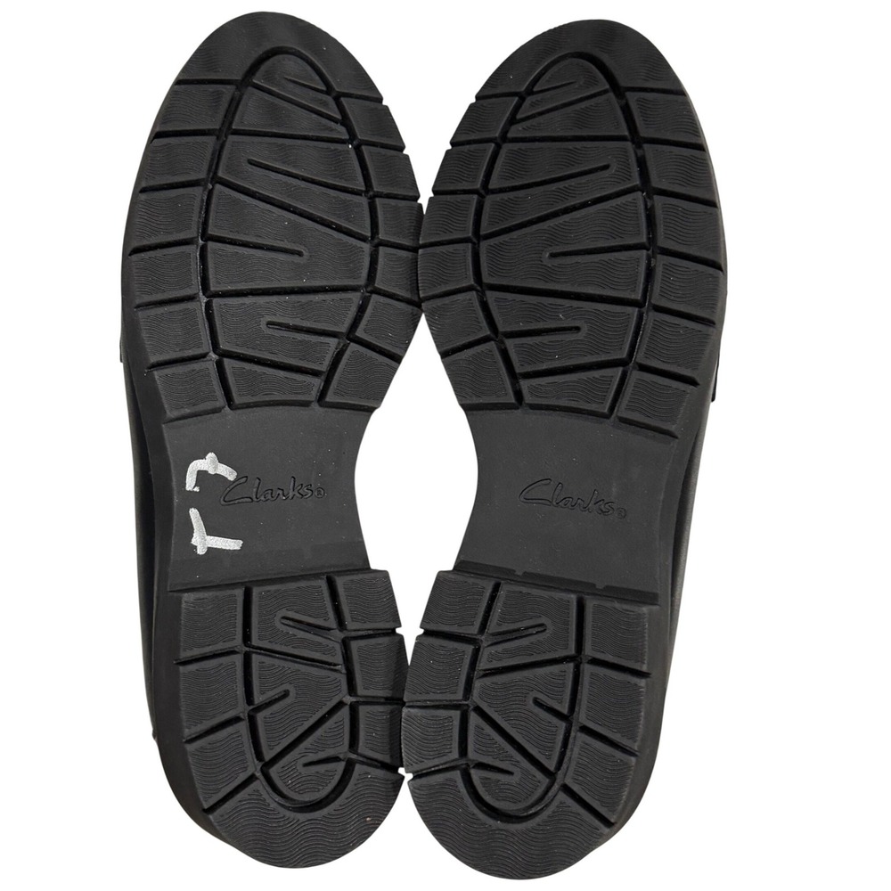 Clarks Westlynn Glow Loafers Womens Size 7 Black Leather Preppy Dark Academia - Picture 11 of 13